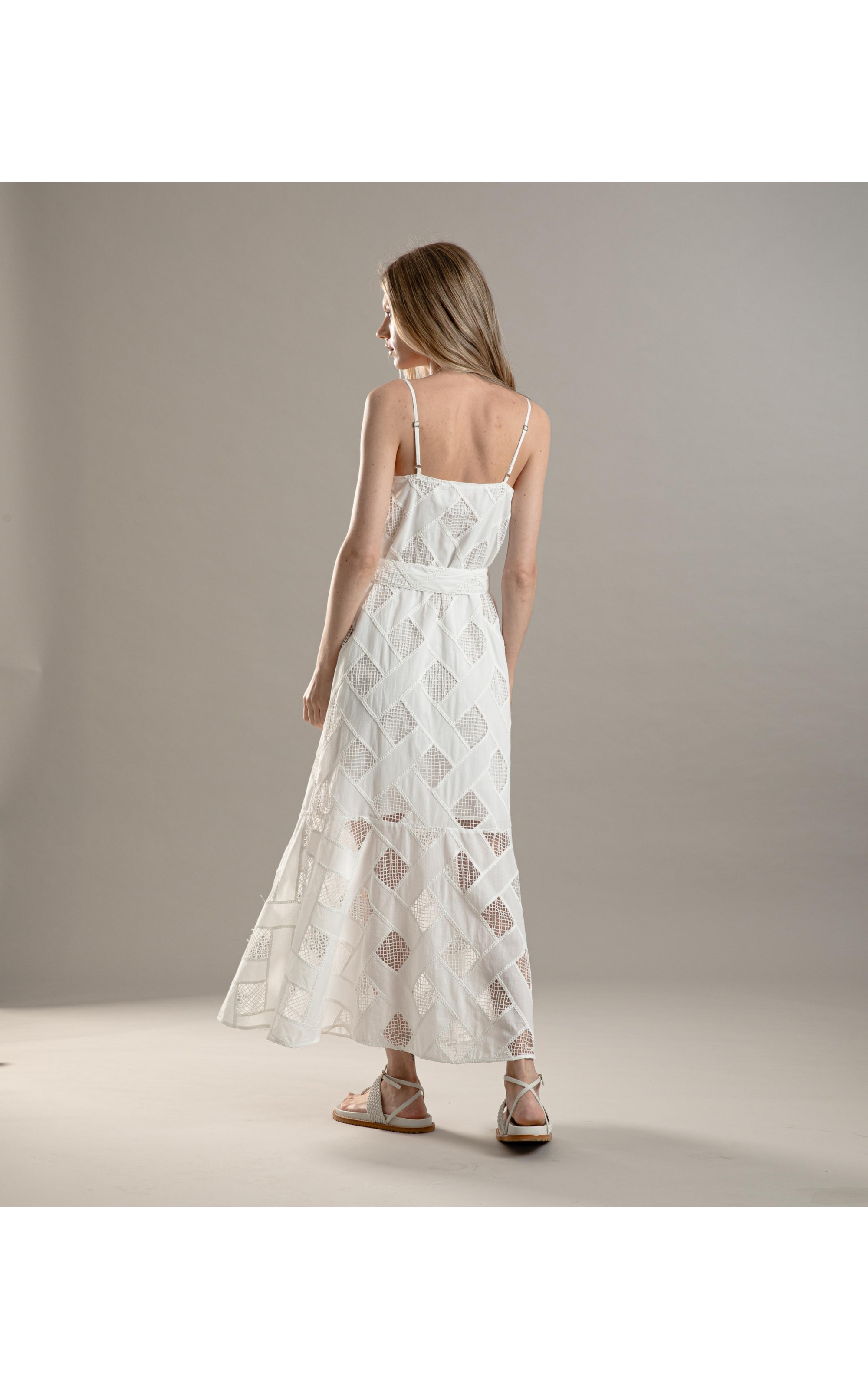 Vestido Thai Algodao Bordado Branco