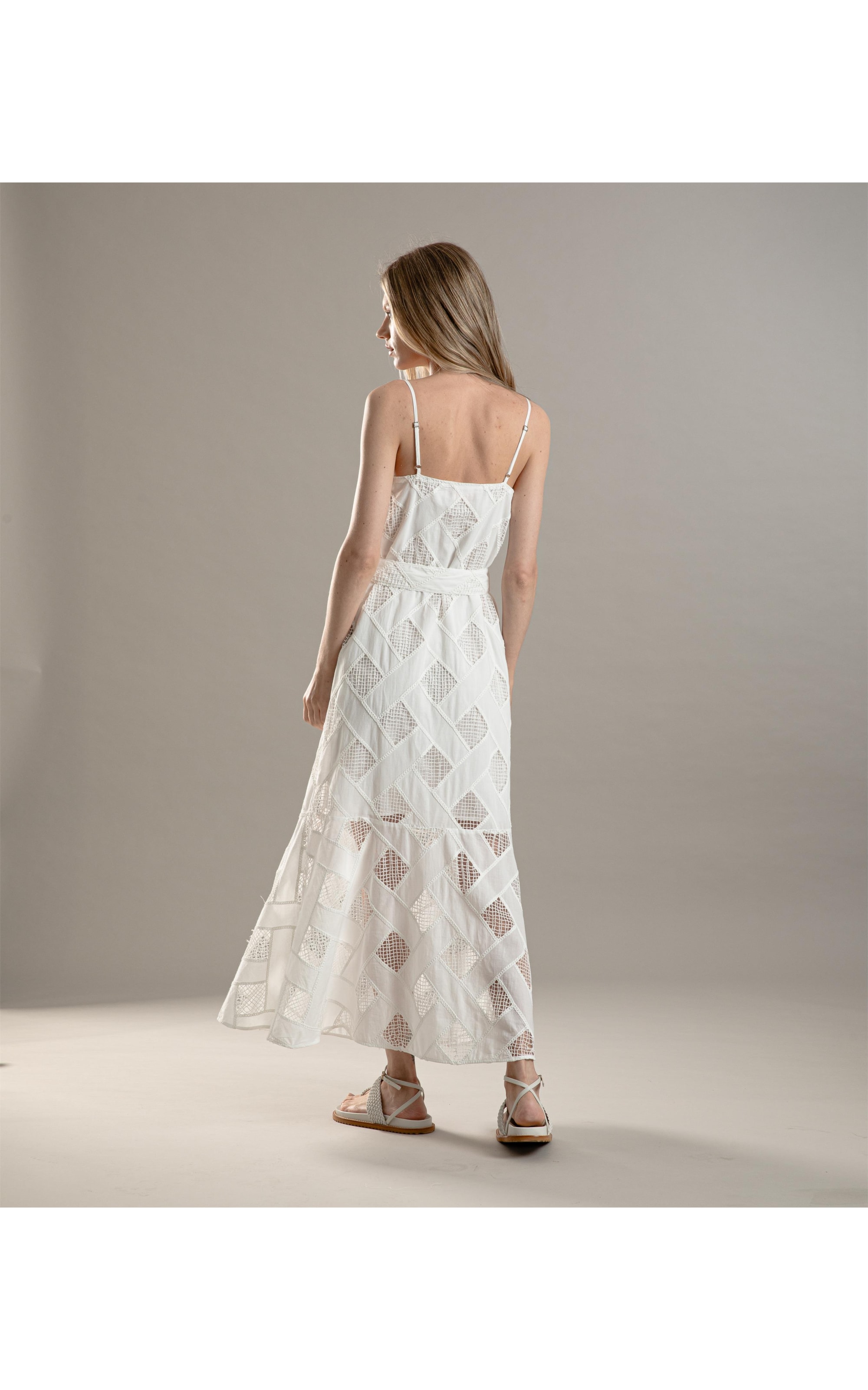 Vestido Thai Algodao Bordado Branco