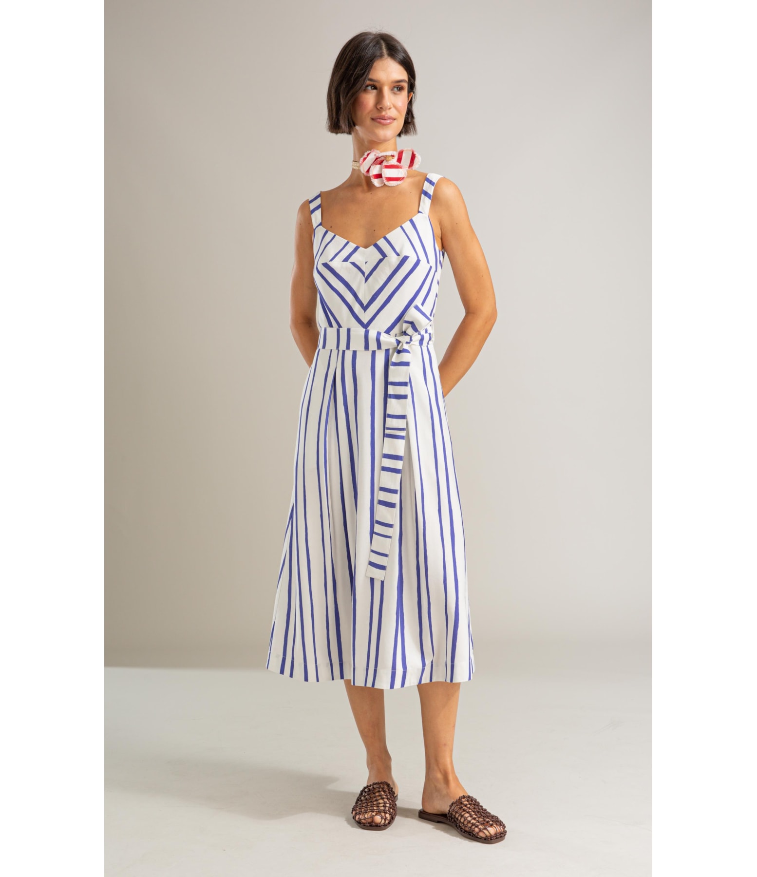 Vestido Tina Listrado Royal