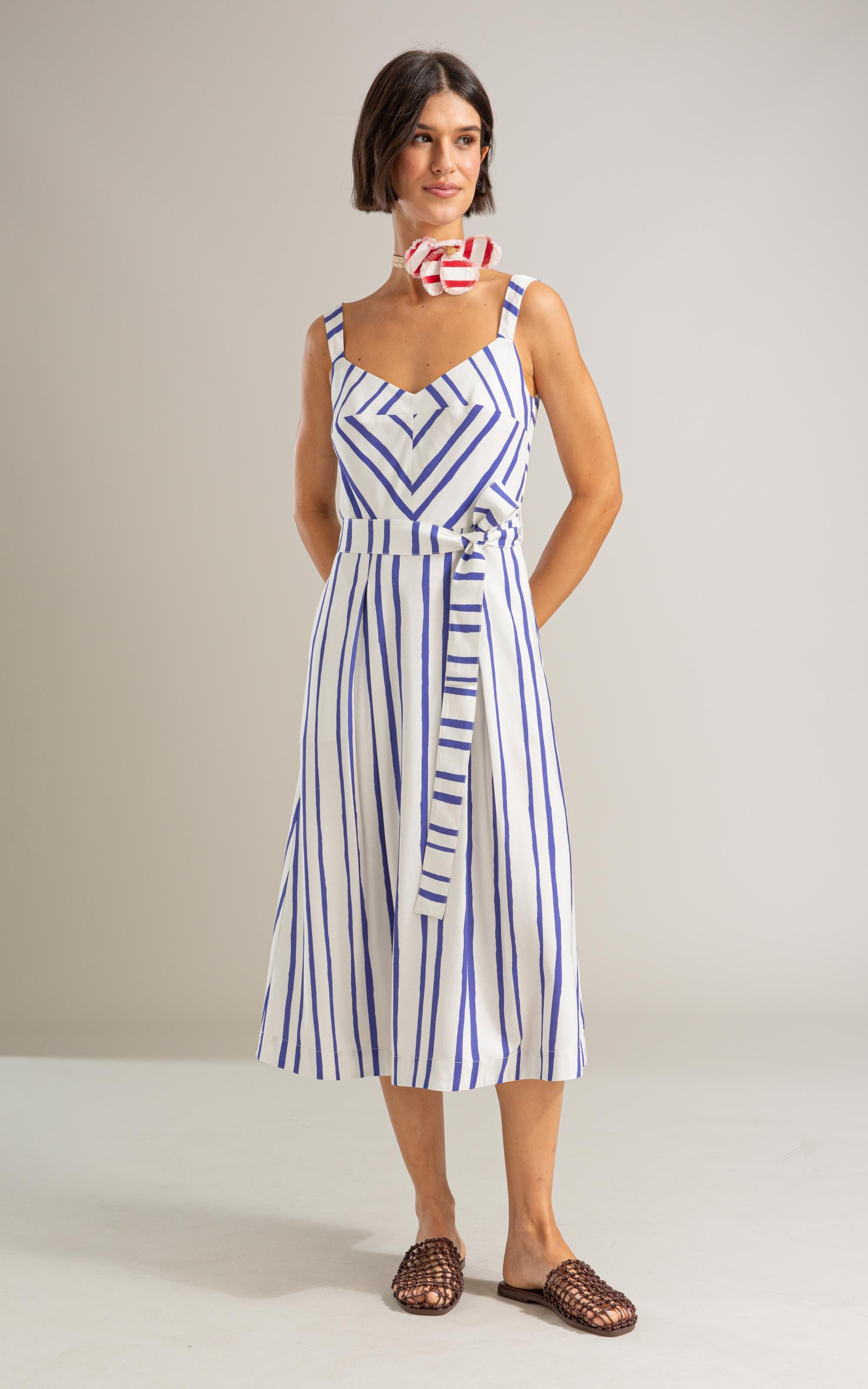 Vestido Tina Listrado Royal
