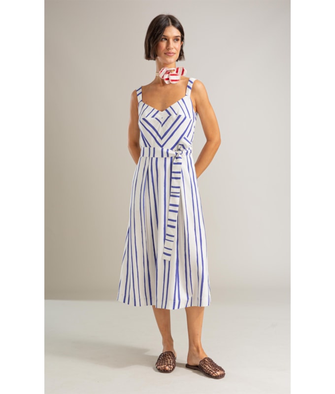 Vestido Tina Listrado Royal