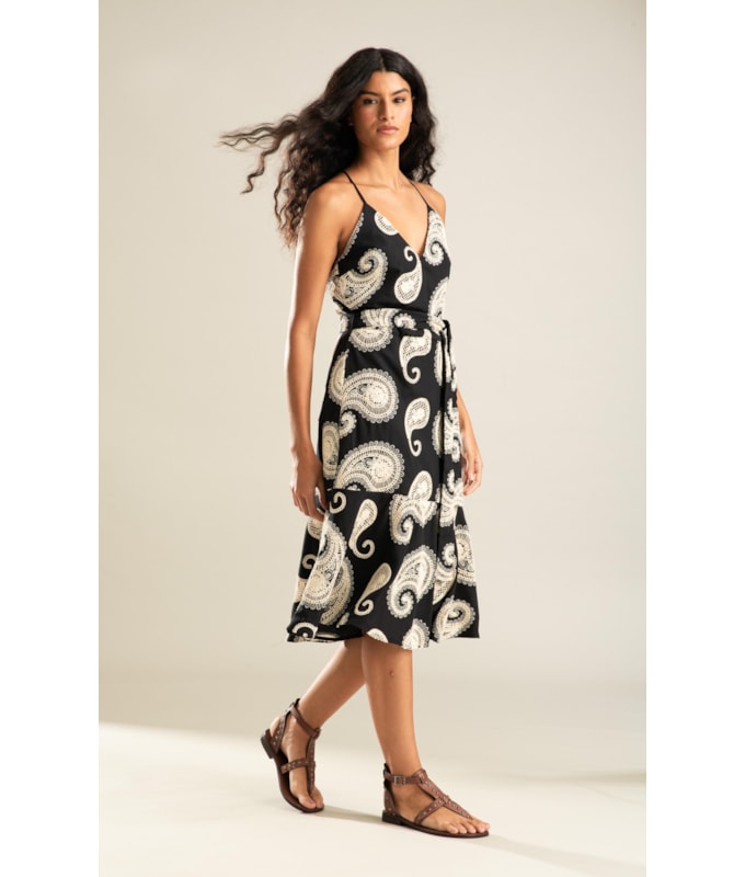 Vestido Trindade Bordado Preto