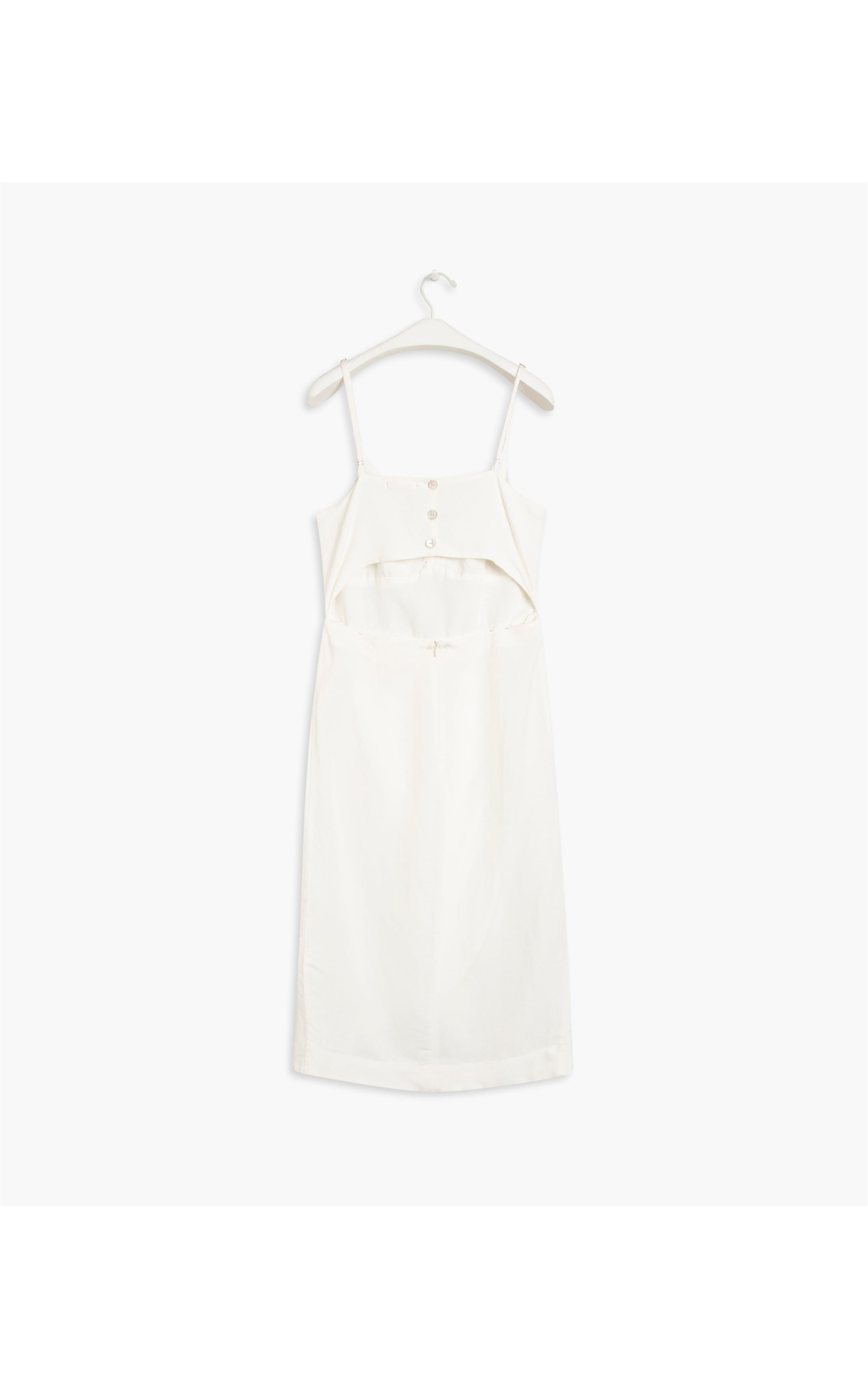Vestido Tulipa Linho C/ Vicose Liso Off White