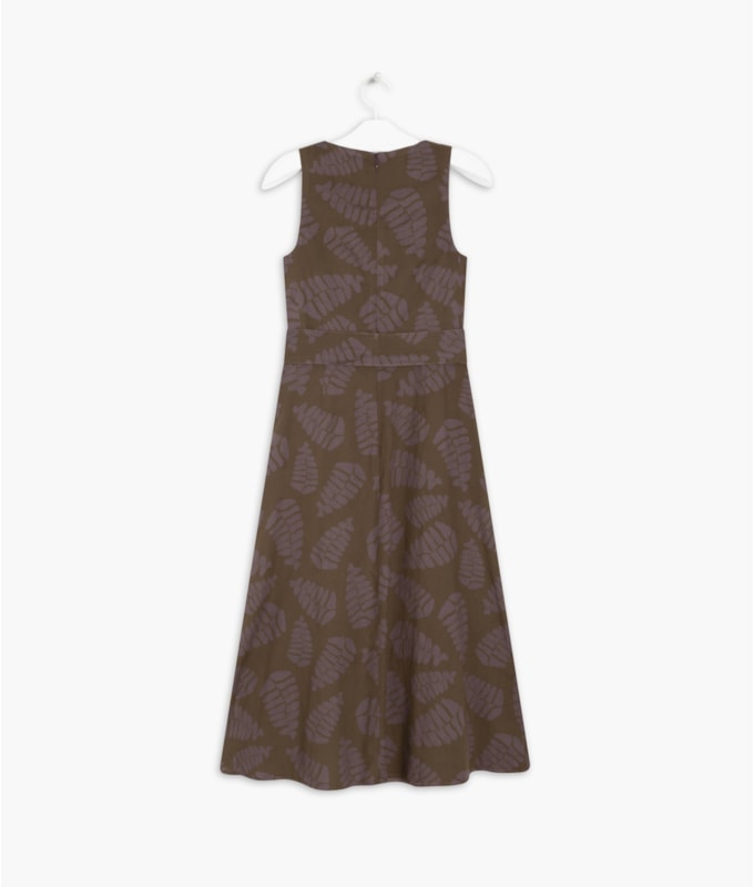 Vestido Vero Algodão Est Folhagens Gd Cafe
