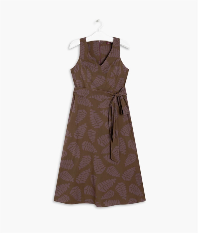 Vestido Vero Algodão Est Folhagens Gd Cafe