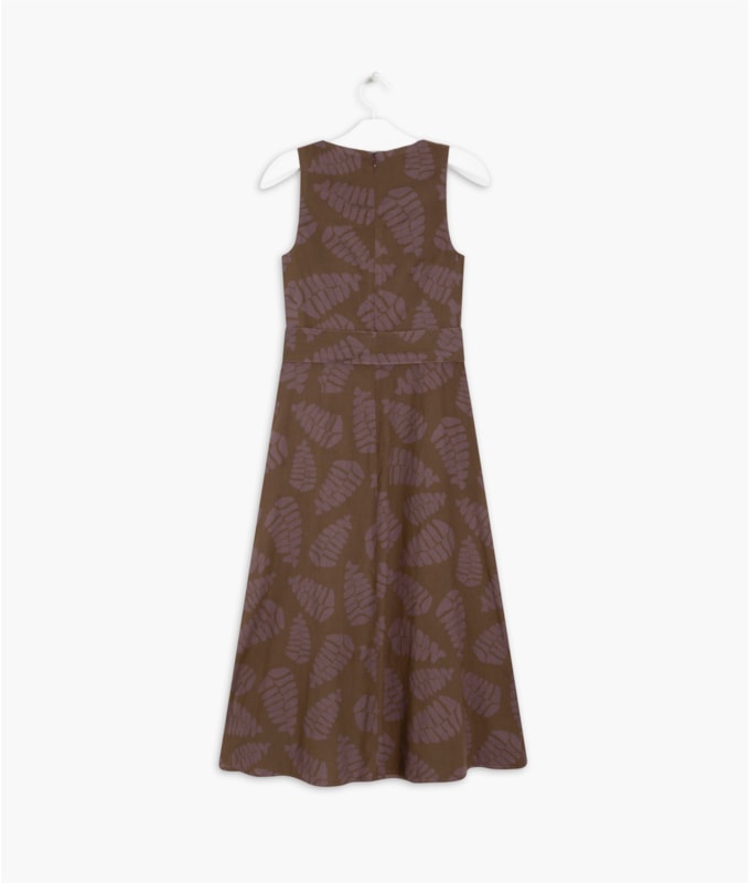 Vestido Vero Algodão Est Folhagens Gd Cafe