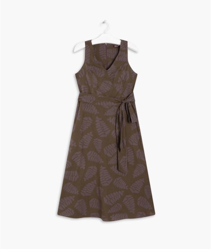Vestido Vero Algodão Est Folhagens Gd Cafe