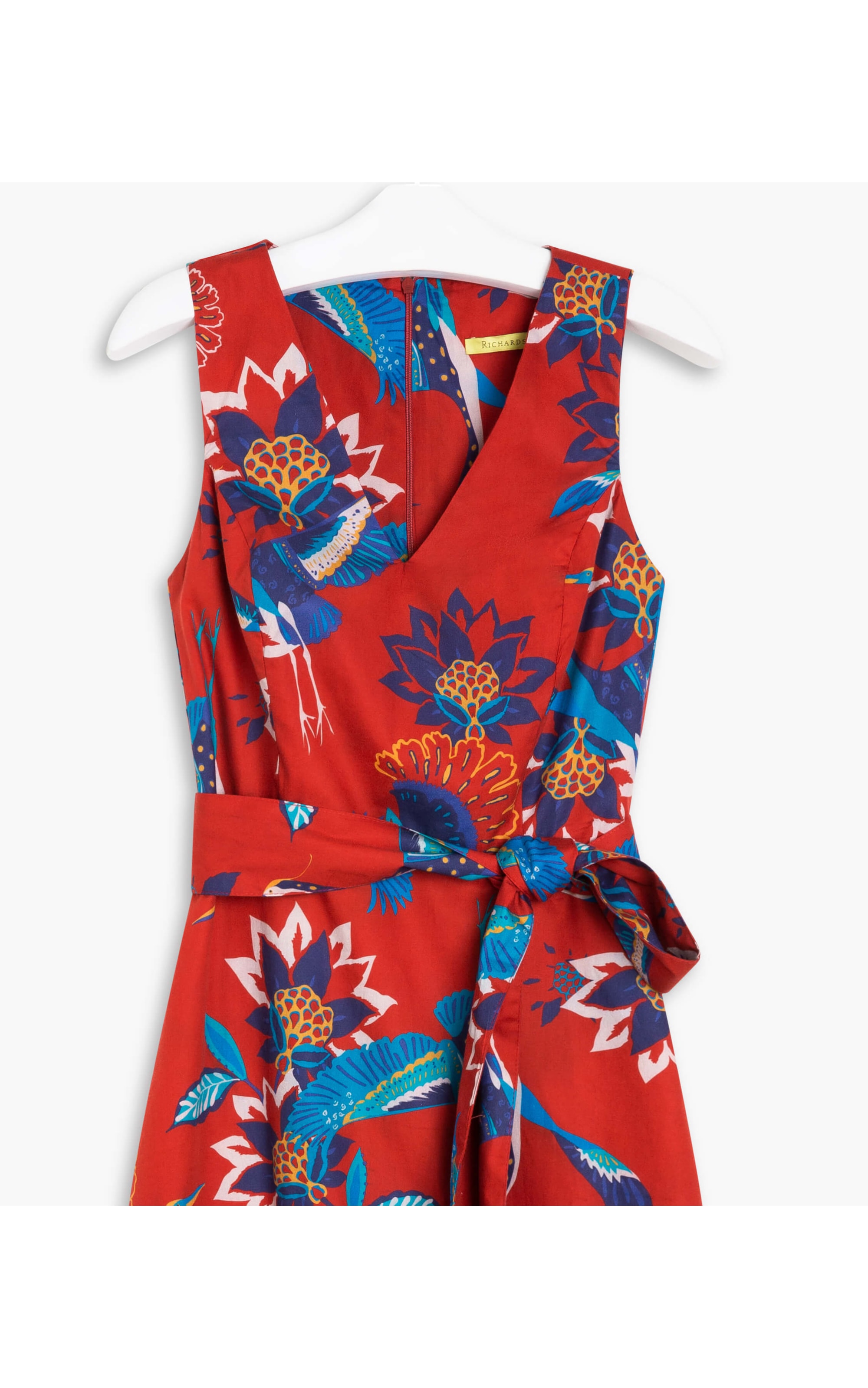 Vestido Vero Algodão Estampa Pássaros Cereja