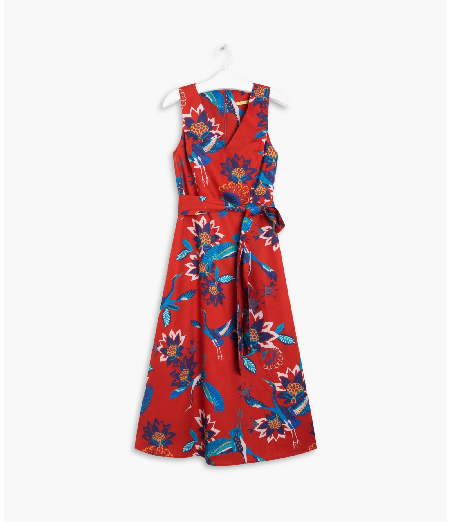 Vestido Vero Algodão Estampa Pássaros Cereja