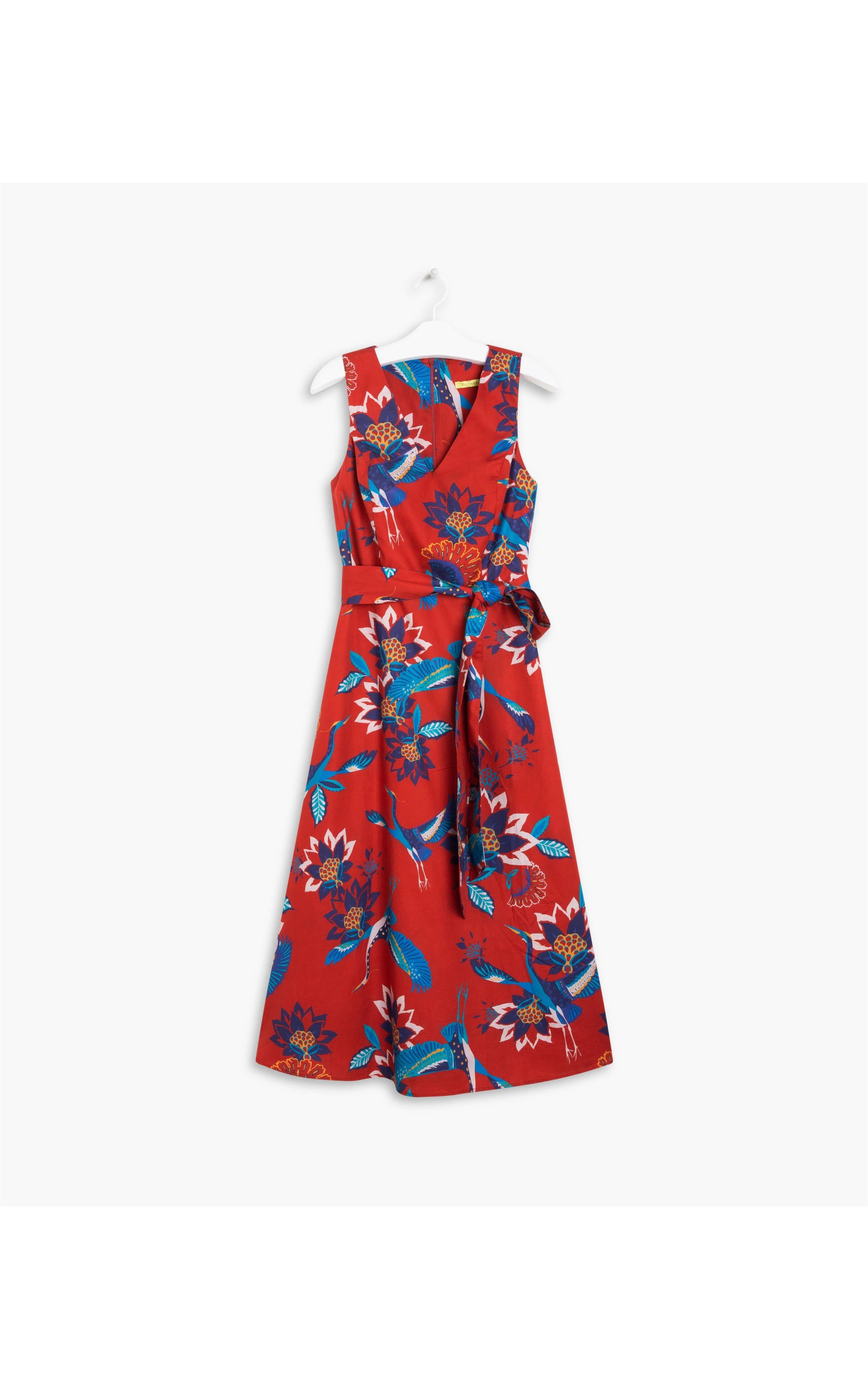 Vestido Vero Algodão Estampa Pássaros Cereja