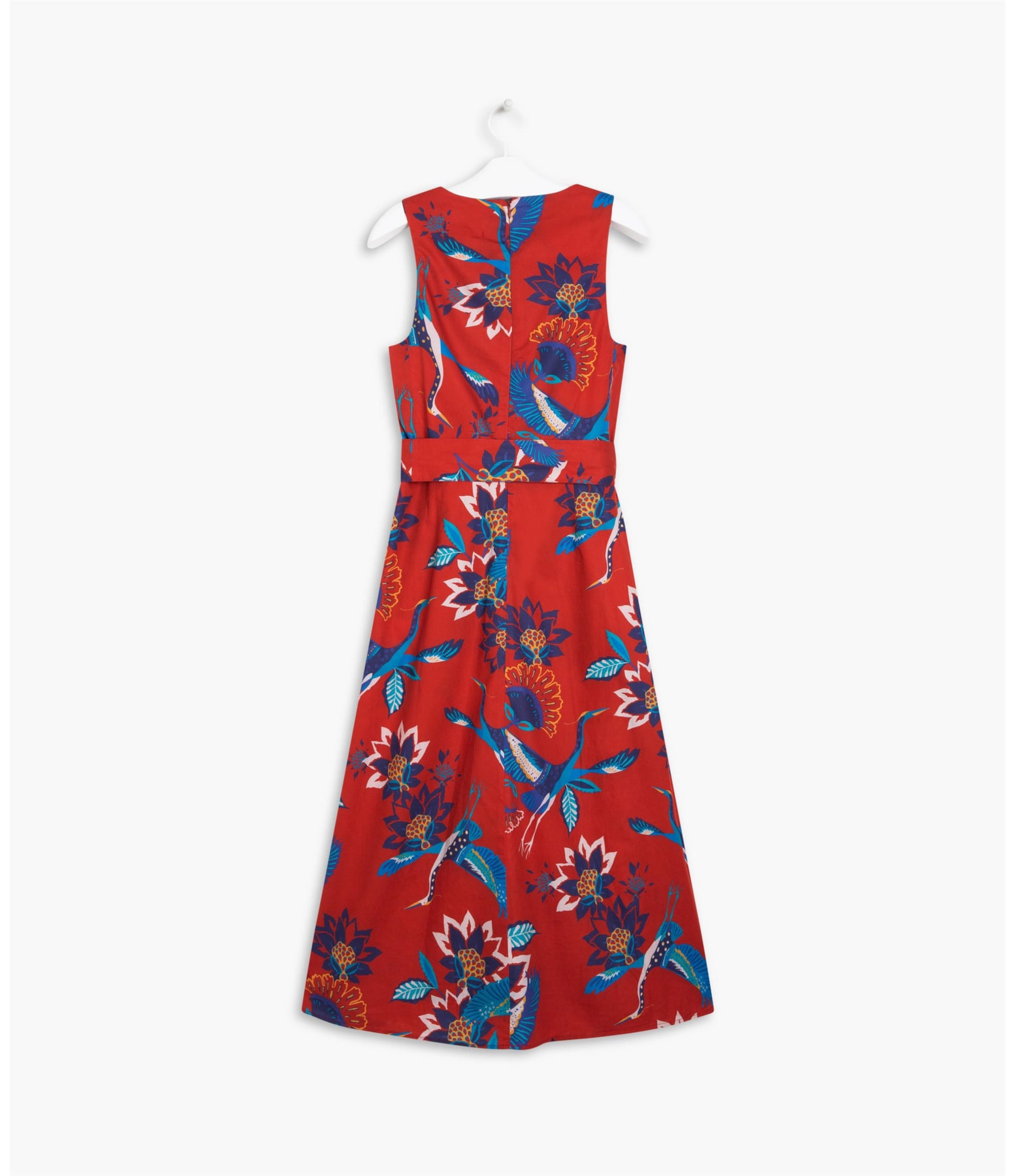 Vestido Vero Algodão Estampa Pássaros Cereja
