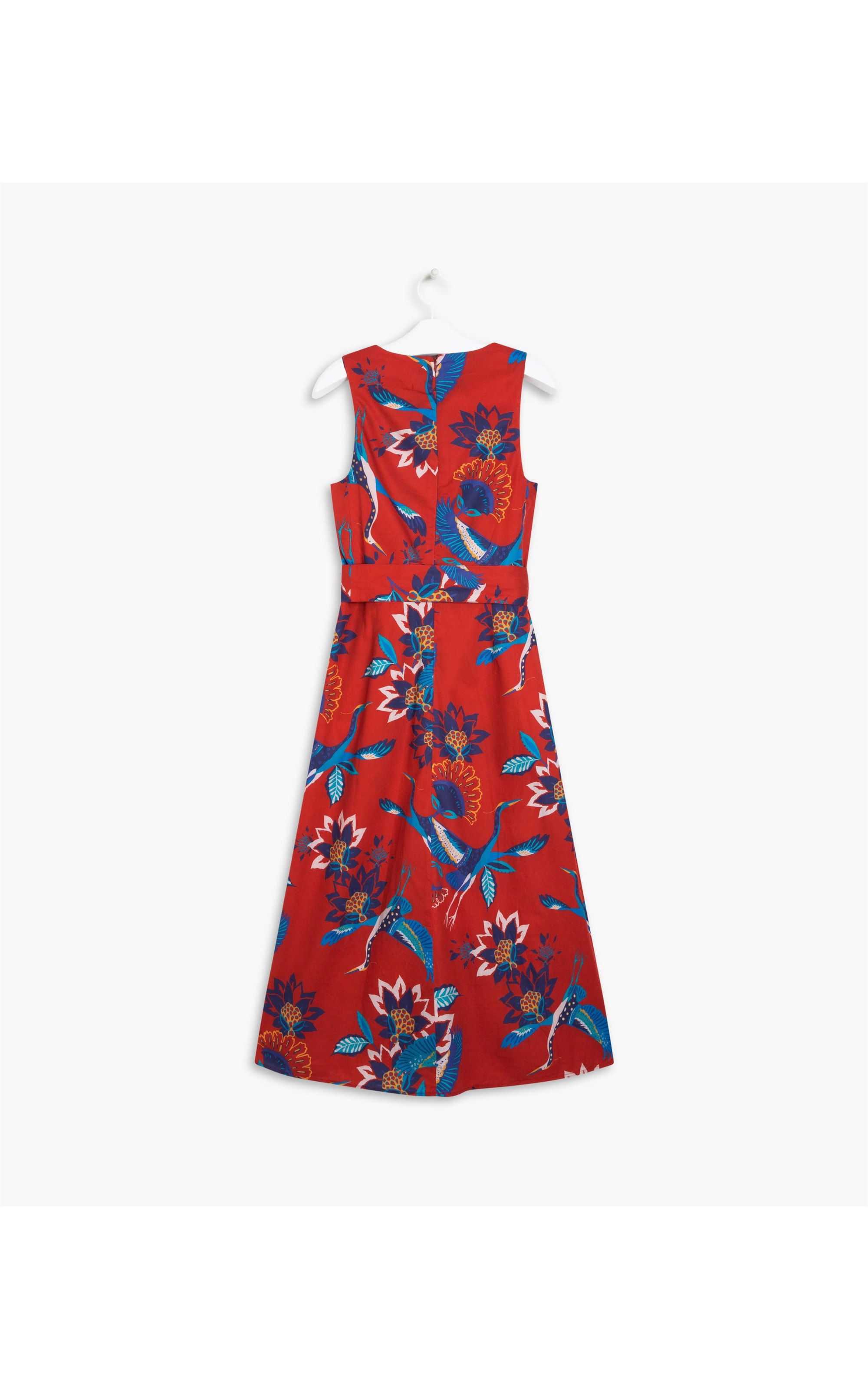 Vestido Vero Algodão Estampa Pássaros Cereja