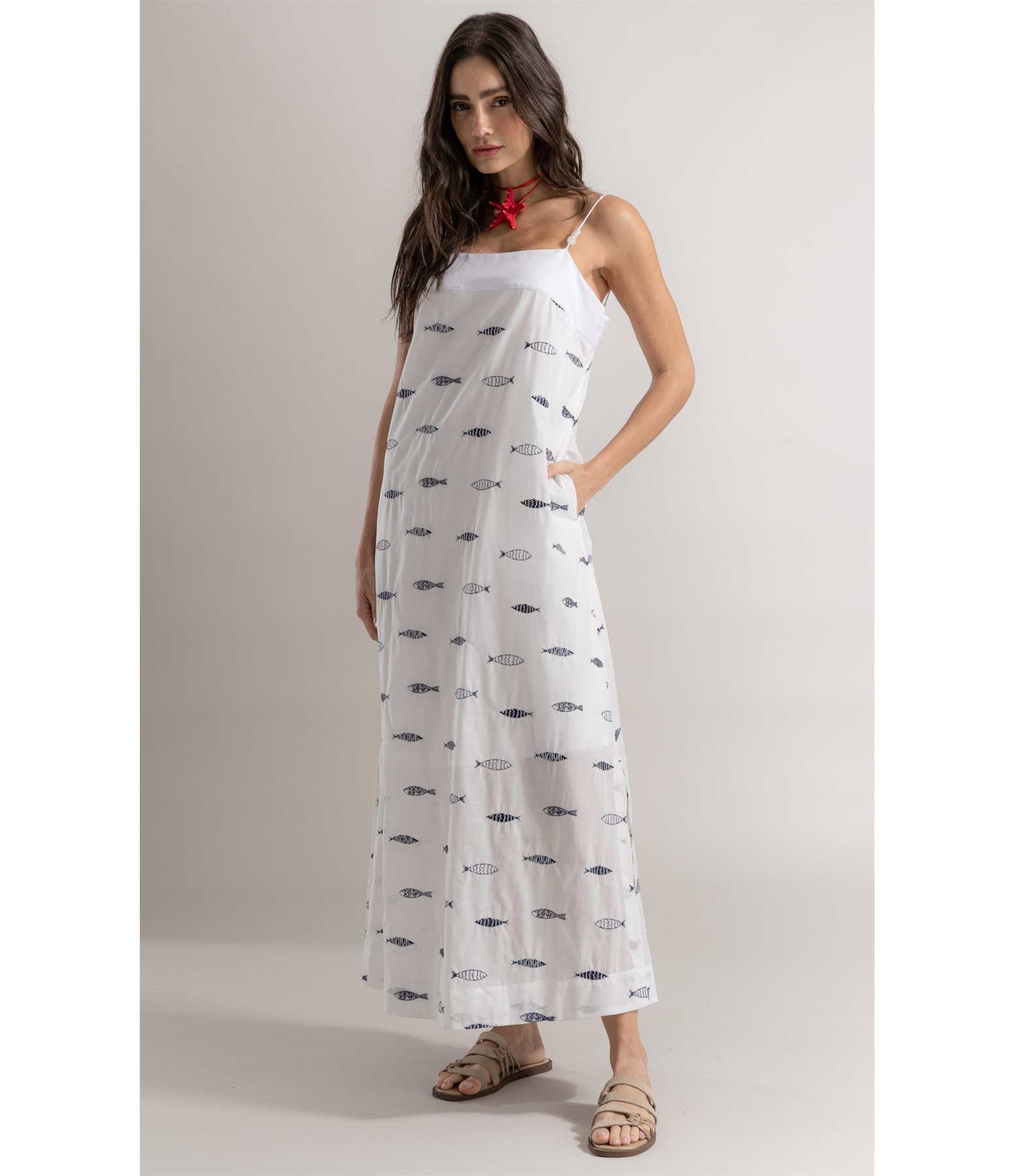 Vestido Vick Bordado Off White
