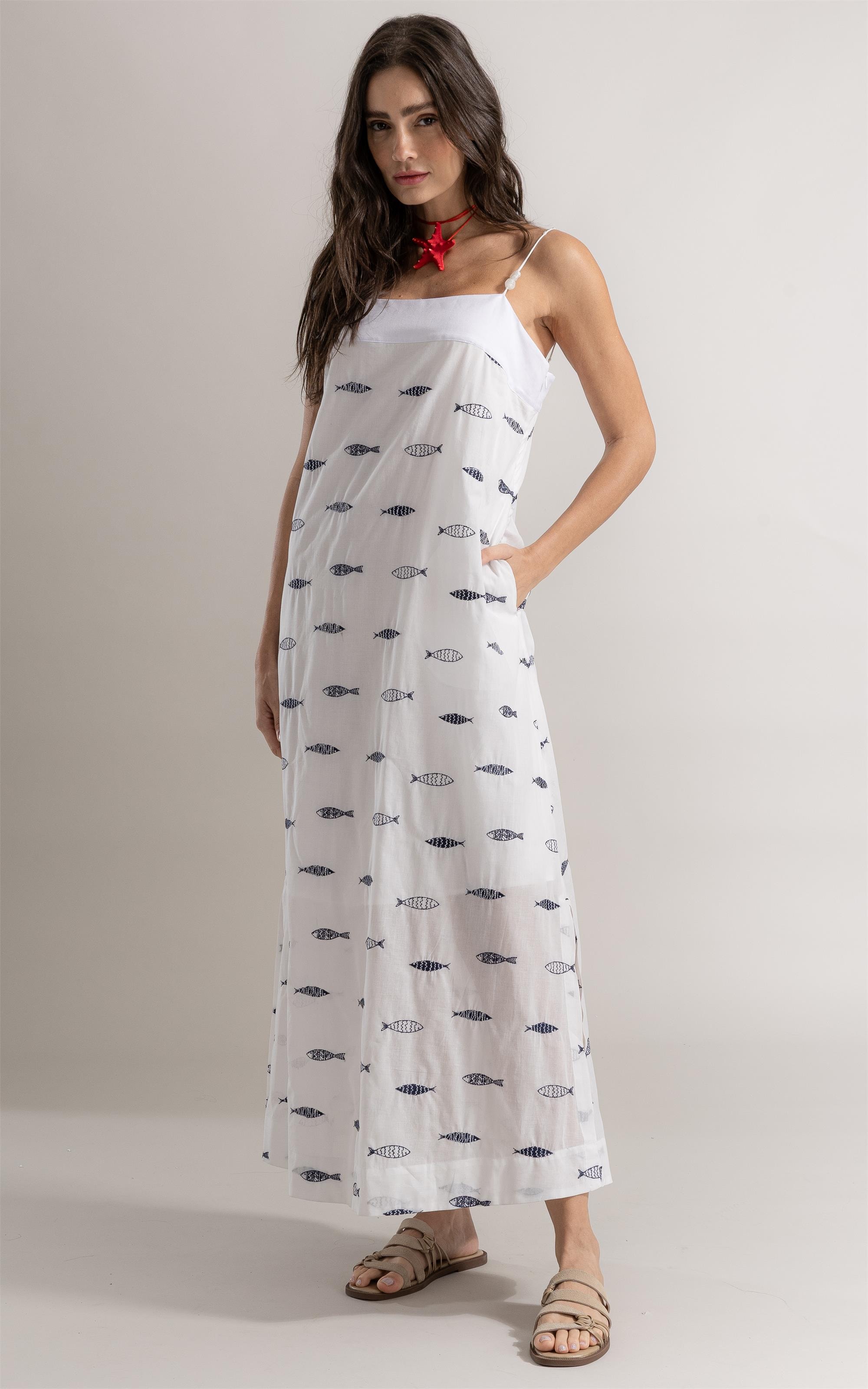 Vestido Vick Bordado Off White