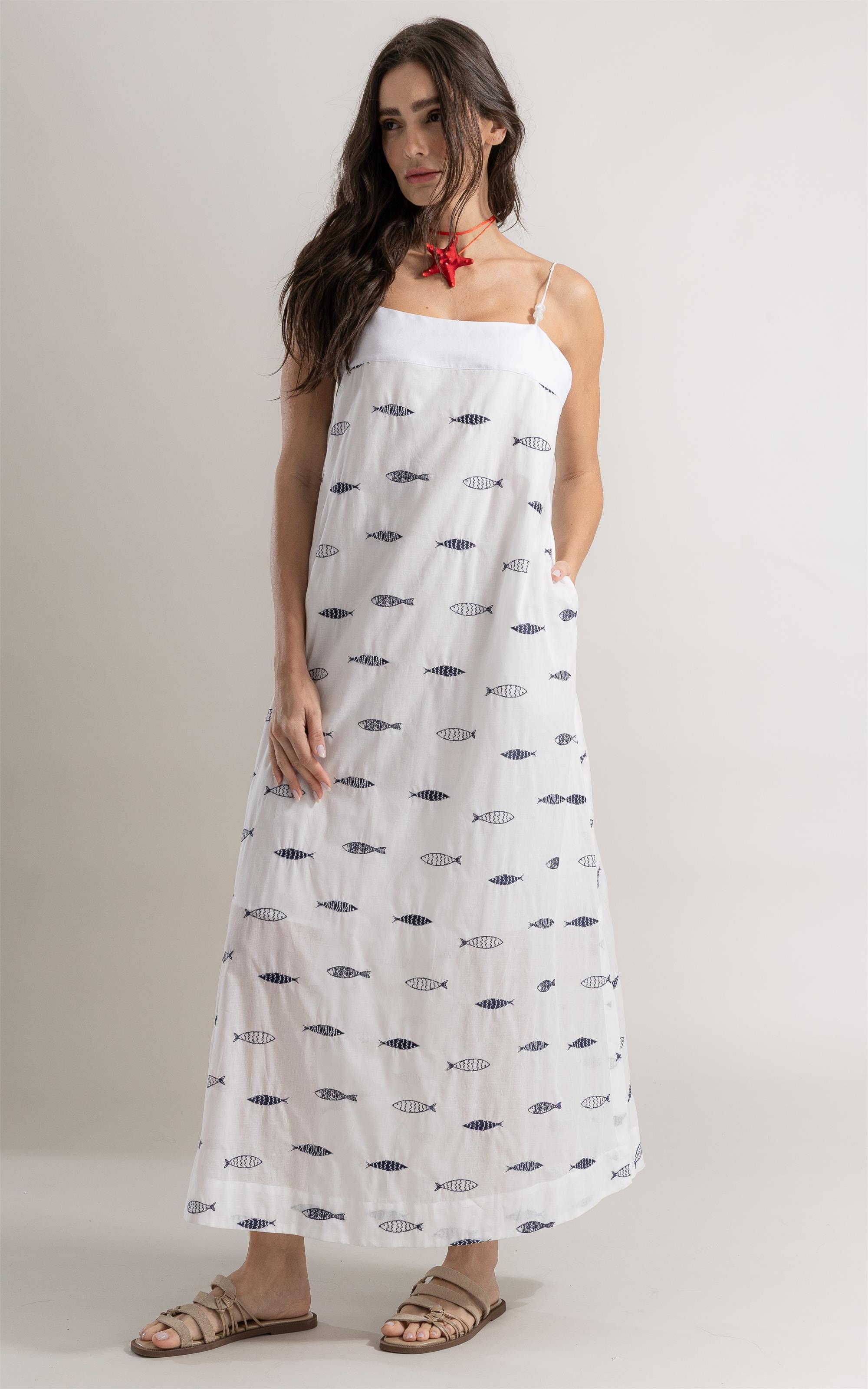 Vestido Vick Bordado Off White