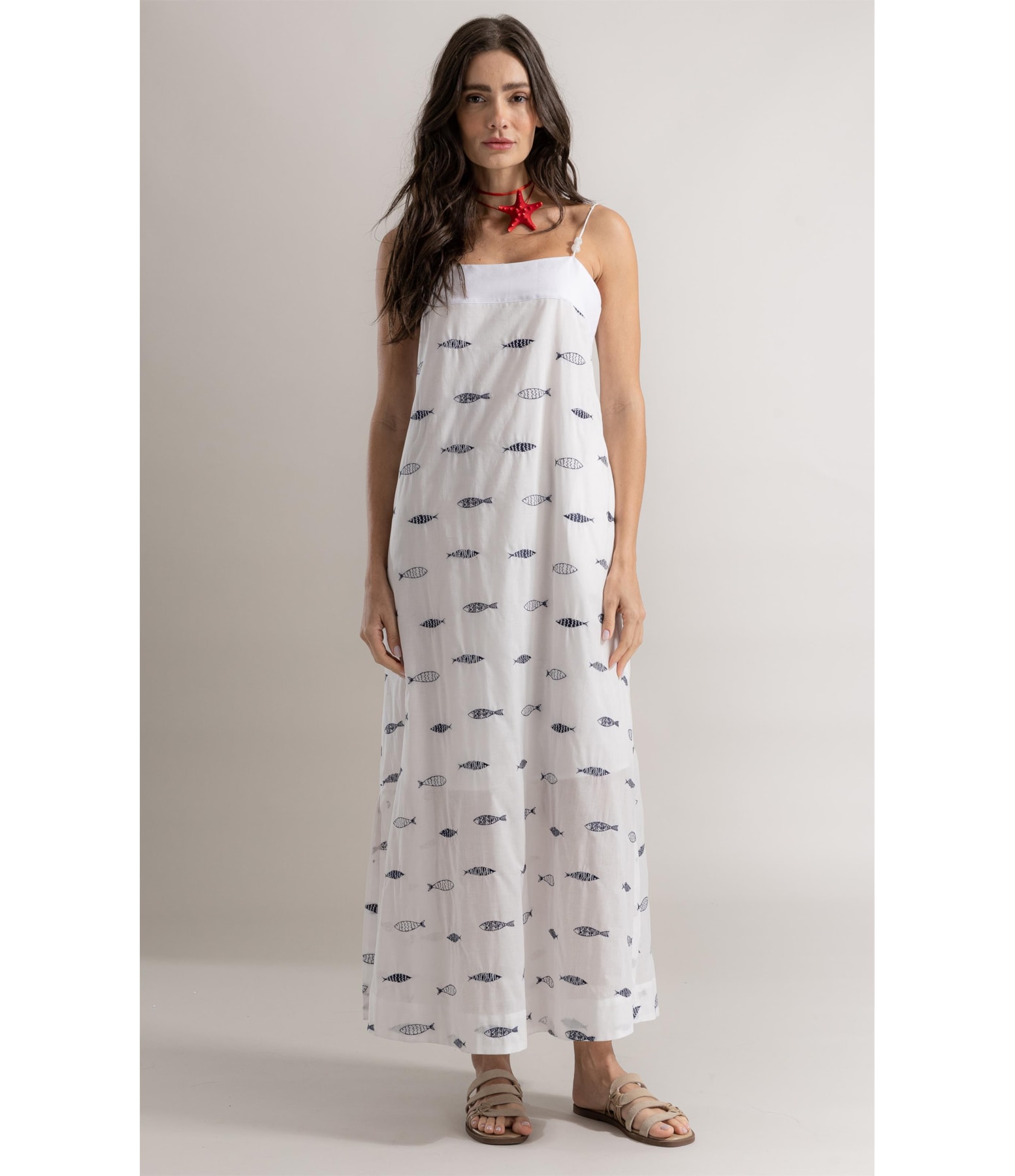 Vestido Vick Bordado Off White