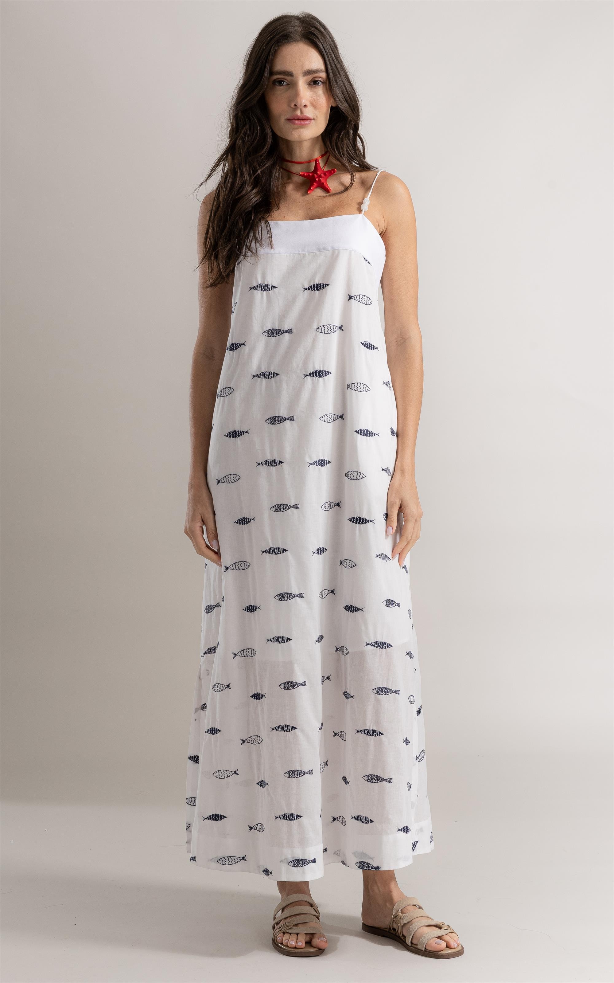 Vestido Vick Bordado Off White