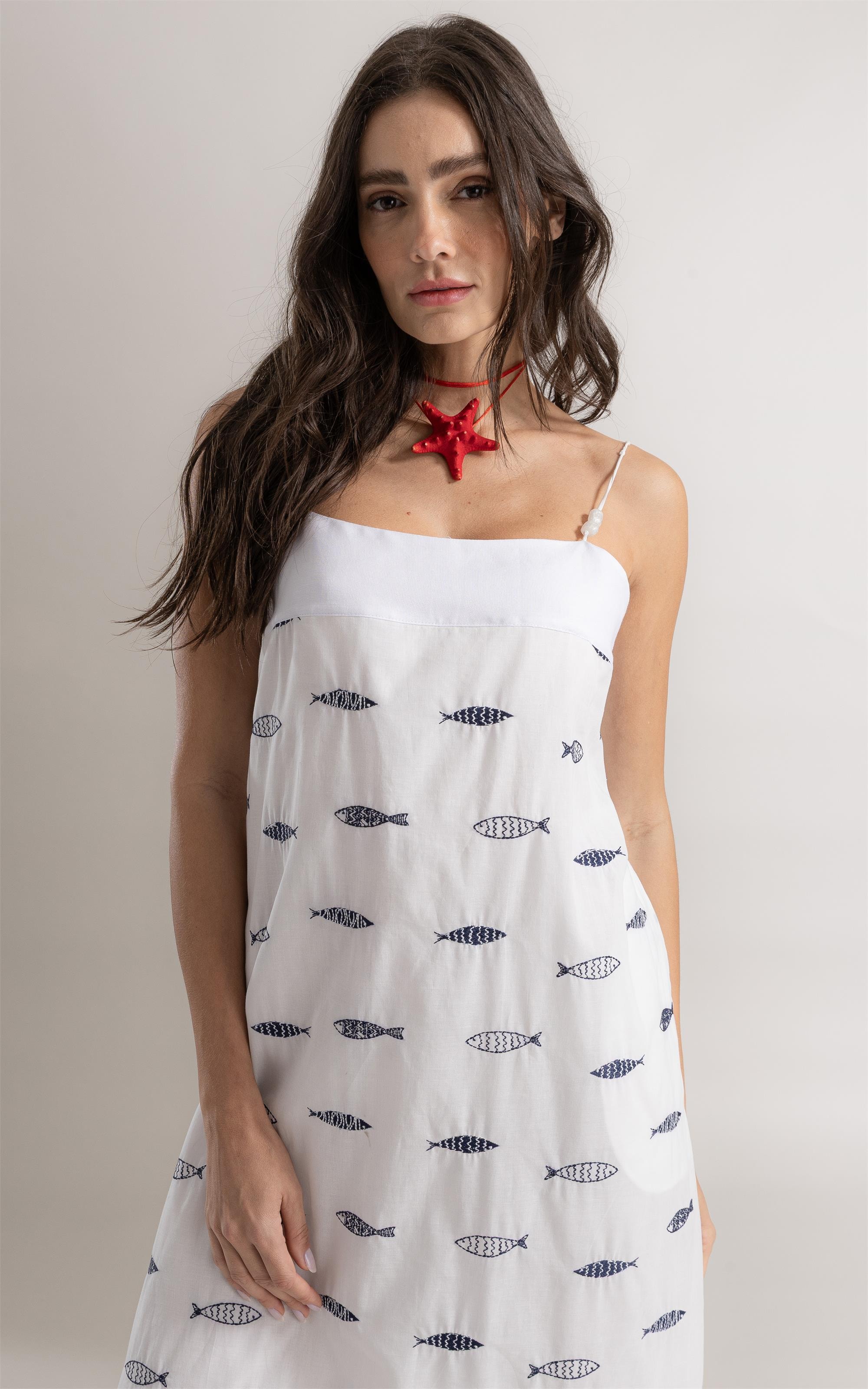 Vestido Vick Bordado Off White